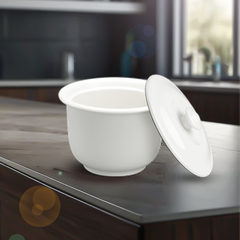 Thố 0.33L + nắp Daisy Lys - Trắng Ngà