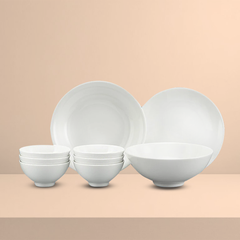 Bộ đồ ăn 09 sản phẩm - Daisy - Trắng