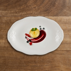 Dĩa oval 28cm - Đài Các IFP - Chỉ Bạch Kim