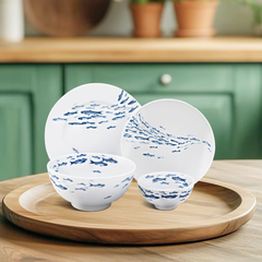 Bộ đồ ăn 10 sản phẩm - Jasmine - Cá Cơm Sương Mờ