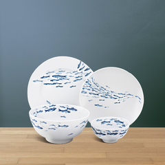 Bộ đồ ăn 10 sản phẩm - Jasmine - Cá Cơm Sương Mờ