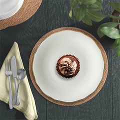 Dĩa tròn 25cm - Mẫu đơn IFP - Chỉ Vàng