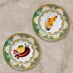 Dĩa tròn 25cm - Hoàng Cung - Sen Ngọc Bích