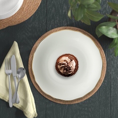 Dĩa tròn 27cm - Mẫu đơn IFP - Chỉ Vàng
