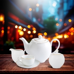 Bộ trà 1.1L - Camellia -  Viền chỉ vàng