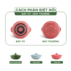 Nồi dưỡng sinh Luna 1.0 L + nắp (CK) - HealthyCook - Màu Đỏ 2