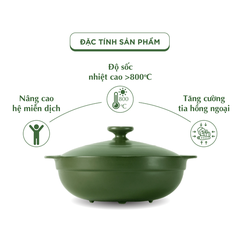 Nồi dưỡng sinh Vesta 2.0 L + nắp (CK) - Healthy Cook - Xanh Rêu