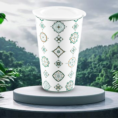 Ly sứ dưỡng sinh 0.48 L (K1) + nắp Dưỡng sinh Vintage (LTN)