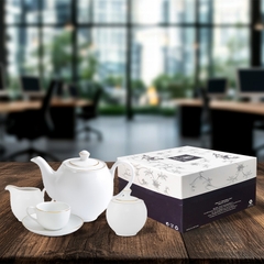Bộ trà 1.1L - Camellia -  Viền chỉ vàng