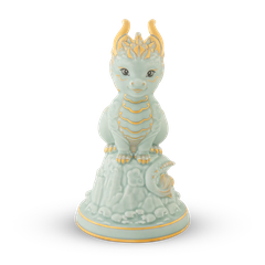 Tượng rồng Hảo Đức 23.9 cm - Men Ngọc Sương Mờ