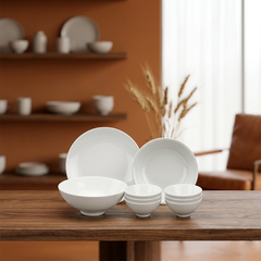 Bộ đồ ăn 09 sản phẩm - Daisy - Trắng