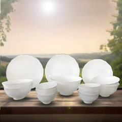 Bộ đồ ăn 14 sản phẩm - Mẫu đơn IFP - Chỉ Bạch Kim