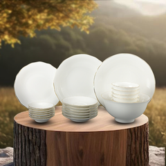 Bộ đồ ăn 22 sản phẩm - Mẫu đơn IFP - Viền Chỉ Vàng