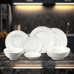 Bộ đồ ăn 10 người 36sp - Jasmine - Viền Chỉ Vàng