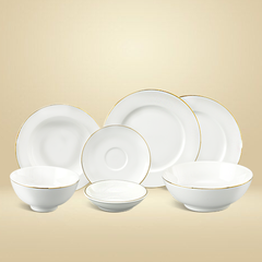 Bộ đồ ăn 10 người 36sp - Jasmine - Viền Chỉ Vàng