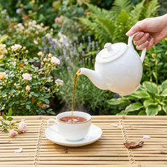 Bộ trà 1.1L - Camellia -  Viền chỉ vàng