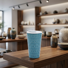 Ly sứ dưỡng sinh 0.48 L (K1) + nắp ống hút - Indigo (LTA)