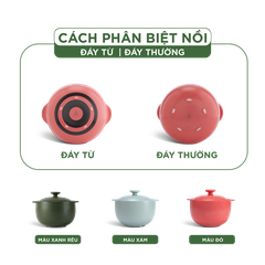 Nồi dưỡng sinh Vesta 1.2 L - 2.0 L - 3.0 L + nắp (CK) - Healthy Cook - Màu Đỏ 2