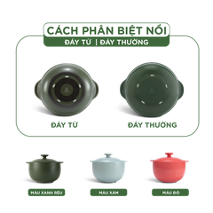 Nồi dưỡng sinh Vesta 3.0 L + nắp (CK) - Healthy Cook - Xanh Rêu