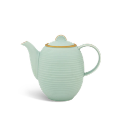 Bình trà cao 1.3L + nắp - Cordon - Men Ngọc Sương Mờ (Trang Trí Vàng)