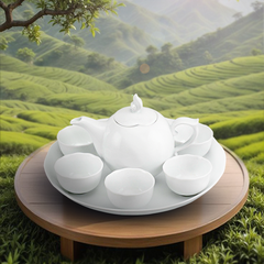 Bộ trà 0.3L Mẫu đơn Trắng