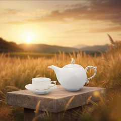 Bộ trà 0.7L Mẫu đơn - IFP - Viền Chỉ Vàng