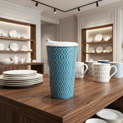 Ly sứ dưỡng sinh 0.48 L (K1) + nắp Dưỡng sinh Indigo (LTA)