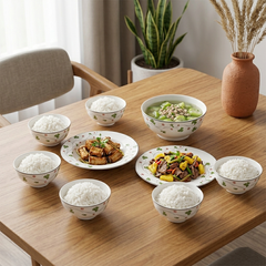 Bộ đồ ăn 9 sản phẩm - Jasmine - Hoa May Mắn