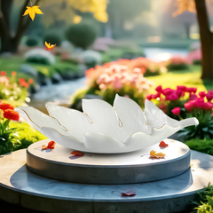 Dĩa trái cây Lá Sake 42.5 cm (Chỉ Vàng)