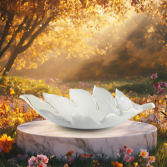 Dĩa trái cây Lá Sake 42.5 cm (Chỉ Vàng)