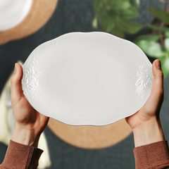 Dĩa Oval 25 cm - Đài Các IFP - Chỉ Bạch Kim