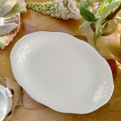 Dĩa Oval 25 cm - Đài Các IFP - Chỉ Bạch Kim