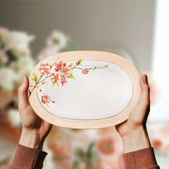 Dĩa Oval 32 cm - Camellia - Hoa Đào