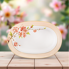 Dĩa Oval 32 cm - Camellia - Hoa Đào