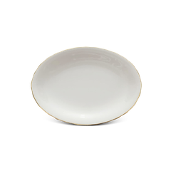 Dĩa Oval 28cm - Mẫu Đơn IFP - Chỉ Vàng