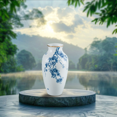 Bình Hoa 27 cm - Hoa Đào Cobalt
