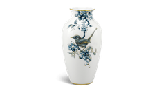Bình hoa 27 cm - Chích Chòe & Quả Quất - Cobalt Vàng