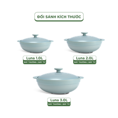 Nồi dưỡng sinh Luna (Nồi cạn) 2.0 L + nắp (CK) - Màu Xám 2