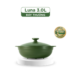 Nồi dưỡng sinh Luna (Nồi cạn) 3.0 L + nắp (CK) - Xanh Rêu