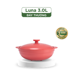Nồi dưỡng sinh Luna (Nồi cạn) 3.0 L + nắp (CK) - Màu Đỏ 2