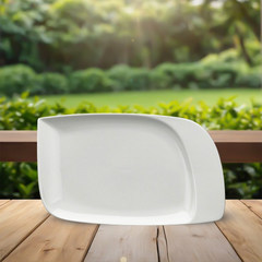 Dĩa chữ nhật 1 vành 27.5 x 16.5 cm - Harmony Lys - Trắng Ngà