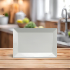 Dĩa chữ nhật lá 25 x 17 cm - Misc Assortment Lys - Trắng Ngà
