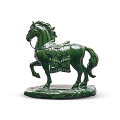 Tượng Bảo Mã 23.9 cm - Tượng - Lưu Ly Xanh