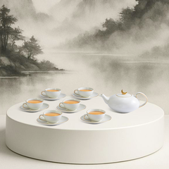 Bộ trà Elip 0.47 L - Anna - Viền Chỉ Vàng (Minh Nguyệt)