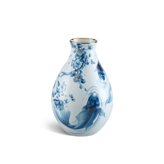 Bình hoa 29 cm - Cá Chép cobalt (Men Ngọc)