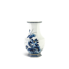 Bình hoa Lộc Phát 28 cm - Sen Vàng Nền Trắng