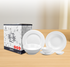 Bộ đồ ăn 22 sản phẩm - Jasmine - Trắng