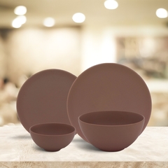 Bộ đồ ăn 09 sản phẩm - Timeless - Màu Nâu
