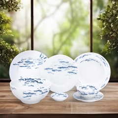 Bộ đồ ăn 23 sản phẩm - Jasmine - Cá Cơm Sương Mờ L1