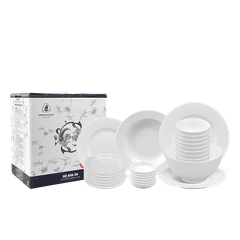 Bộ đồ ăn 6 người 25 sản phẩm - Camellia - Trắng